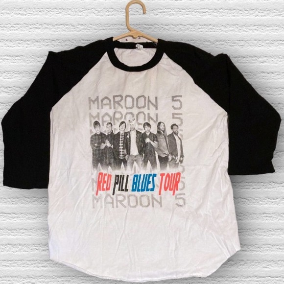Maroon 5 Red Pill Blues Tour US 2018-2019 long sleeve t-shirt oversized large. - Picture 1 of 4
